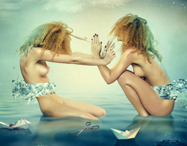 two-naked-women-in-ocean-playing-surreal-fantasy-art-work