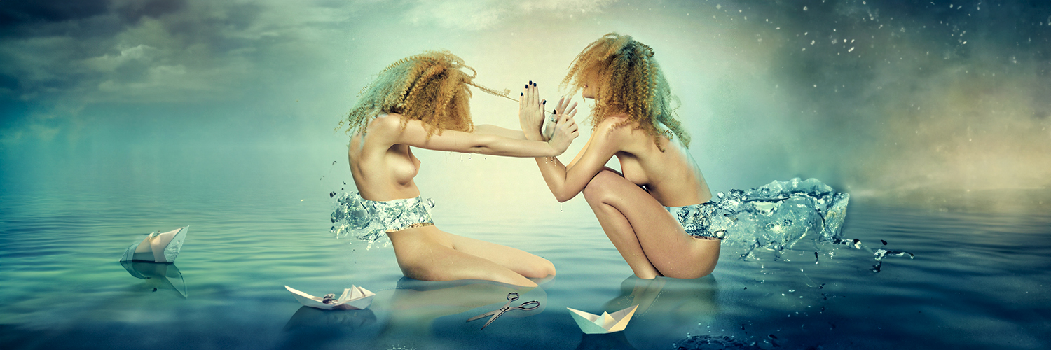 two-naked-women-in-ocean-playing-surreal-fantasy-art-work